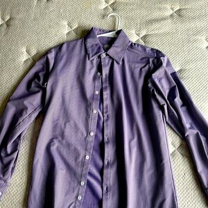 Mizzen and Main medium trim fit, purple gingham.